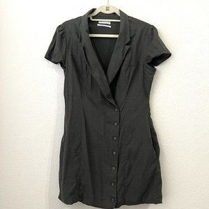 Urban Outfitters Womens Dress Size L Short Green Button Front
